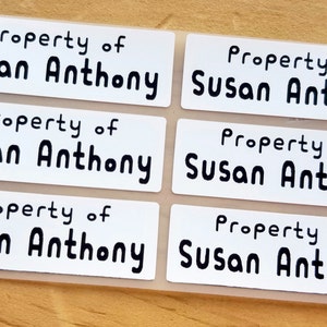 16 Long Size White Fabric Labels for Clothing Fabrics and Textiles Iron On Labels - Sew-on Sewing label - Cloth Label - Hanprinting