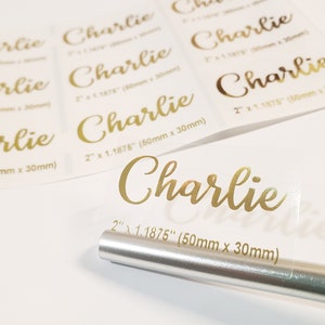 27 X-Large Size GOLD INK Clear Transparent Label Sticker - Waterproof Name Stickers- Daycare Labels- School Labels- Large Rectangle Labels