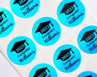 2023 Graduation Stickers Personalized Graduation Gift Circular Waterproof Name Stickers Graduation Seal for Envelopes  Hanprinting