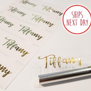 GOLD INK Große, klare, wasserfeste Namensaufkleber mit wertvoller goldener Tinte für Kindertagesstätten, Schulen & Business-Etiketten - große Rechtecke Hanprinting