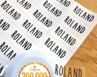 Personalized Clear Name Stickers: Waterproof School & Daycare Labels (1.18" x 0.5625")