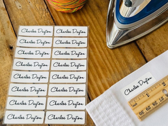 Iron On Fabric Labels: White Cloth Sewing Name Tags (16 ct)