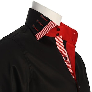 Men's Formal Shirt Men Italian Shirt Designer Regular Fit Casual Long Sleeve Black 10007