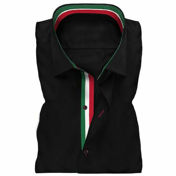 Men's Formal Shirt Men Italian Shirt Designer Regular Fit Great Quality Black 10072