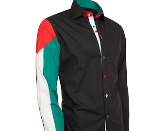 Men&#39;s Palestine Flag Formal Shirt Men Italian Shirt Designer Great Quality Slim Fit Black