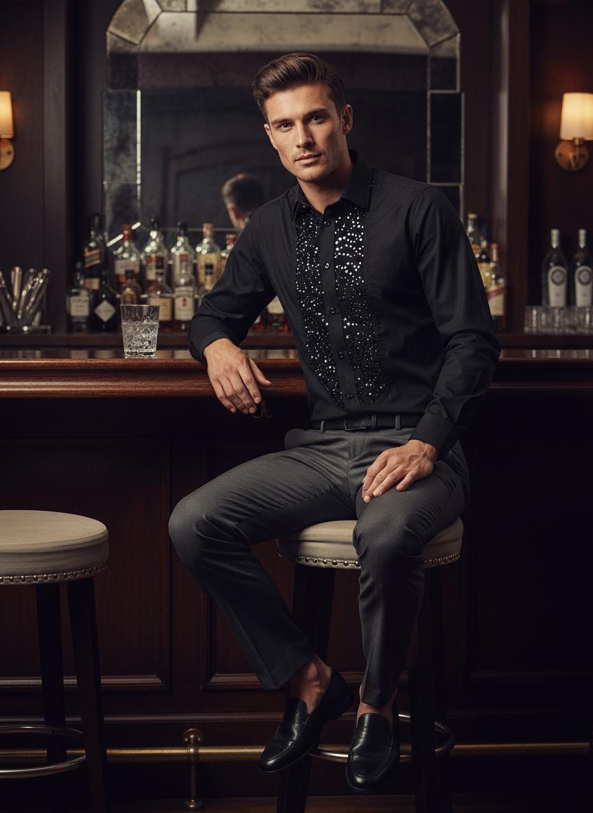 mens glitter dress shirts Trending Sequin Glitter Dress Shirt main image 0