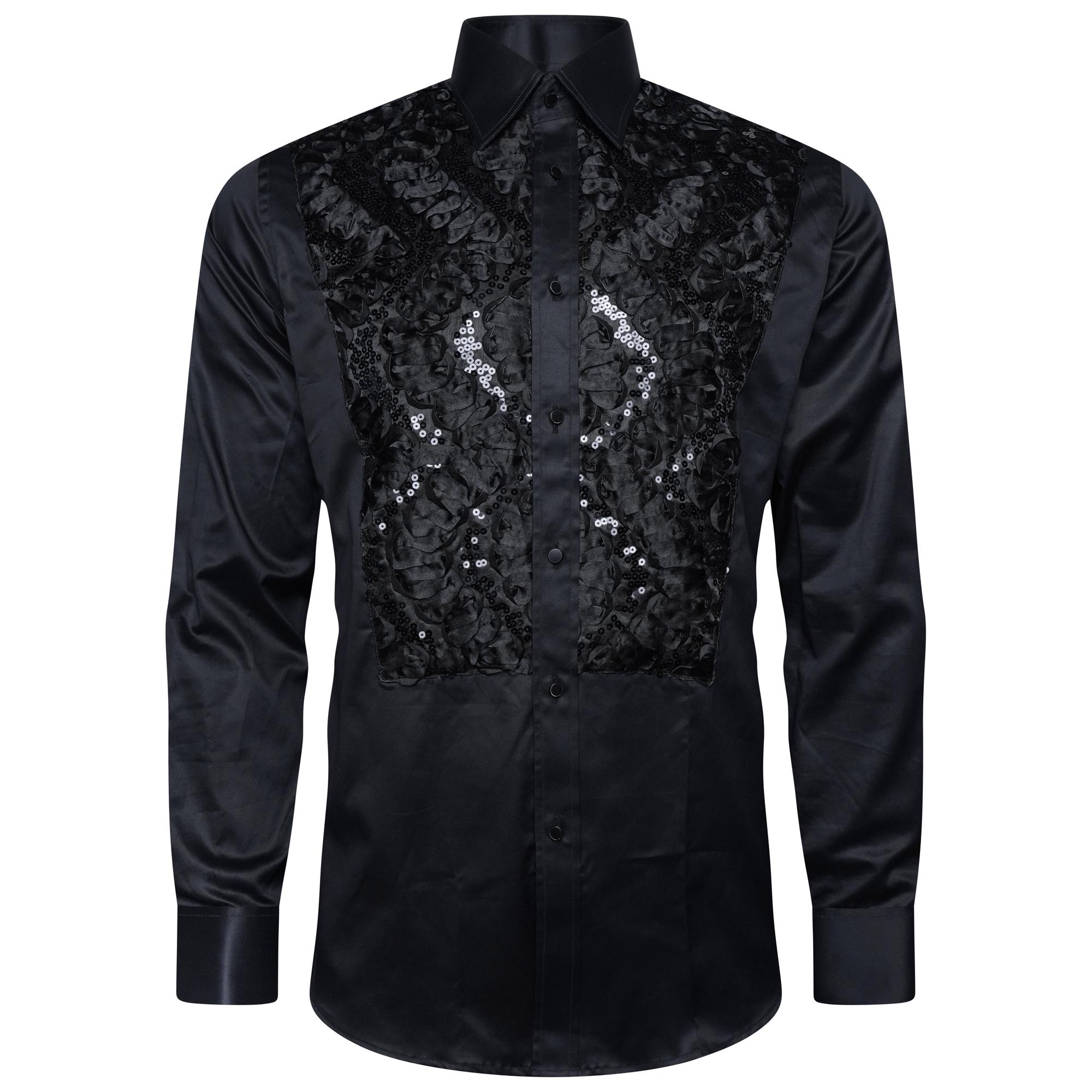 white christmas dresses Men's Black Long Sleeve Dress Shirt, Stain Repellent, Wrinkle Resistant main image 0