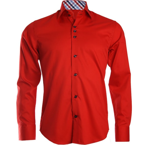 Red formal sale shirt