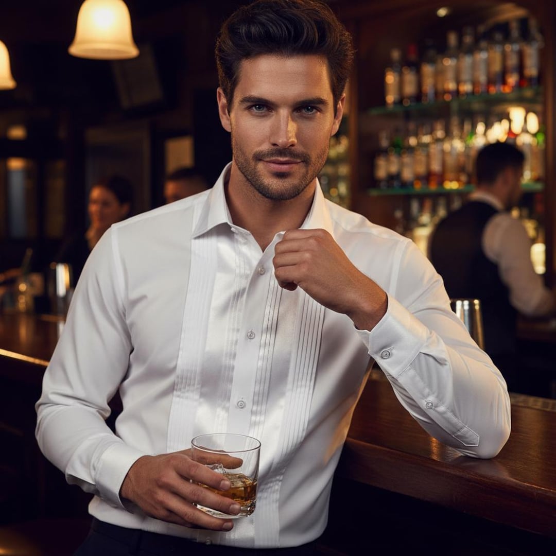 Chemise à Manches Longues Pour Homme - Coupe Classique - Boutonnée - Pour Fête De Mariage - Avec Poches - Pour Le Travail, 0A - Rouge, L