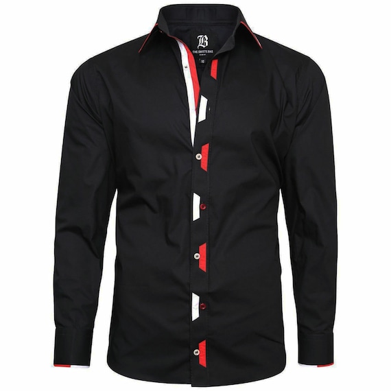 Chemise formelle homme Chemise italienne de createur de grande qualite coupe classique noir 10175 Etsy France