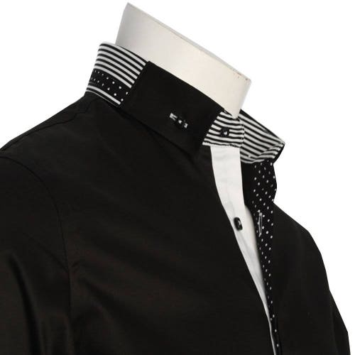 slim fit dress slacks Men's Silk Shirts SJ Gray - Dress Shirt-Men-Fashion