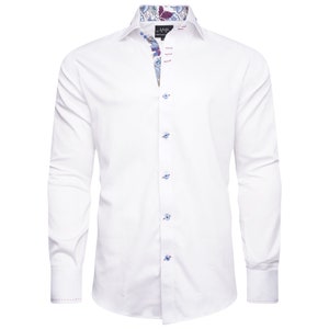 Men&#39;s Formal Shirt Men Italian Shirt Designer Great Quality Slim Fit White