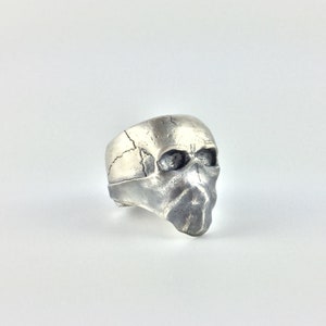 Handmade Sterling Silver Skull Ring – Unique Silver Biker Ring – Silver Skull Band – Handcrafted Bandito Ring – Silver Skull Jewelry
