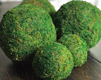 Moss Balls-Decorative Sphere Orb for Vase Bowl Fillers or Dough Bowl-Farmhouse Decor-CHOOSE 3", 4", 5", 6", 8", 10", 12", 14" or 16"