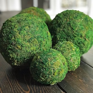 Moss Balls-Decorative Sphere Orb for Vase Bowl Fillers or Dough Bowl-Farmhouse Decor-Choose 2&quot;, 2.5&quot;, 3&quot;, 3.5&quot;, 4&quot;, 5&quot;, 6&quot;, 8&quot;, 10&quot;, 16&quot;