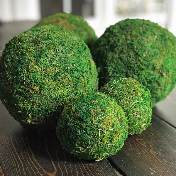 Moss Balls-Decorative Sphere Orb for Vase Bowl Fillers or Dough Bowl-Farmhouse Decor-CHOOSE 3", 4", 5", 6", 8", 10", 12", 14" or 16"