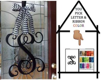 Custom Monogram Letter In A Circle Door Hanger Nursery Wall Etsy