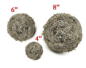 Gray Moss Balls-Moss Ball-Decorative Sphere for Bowls-Decorative Orbs-Bowl Fillers-Farmhouse Decor-CHOOSE 4", 6" or 8"