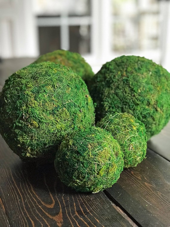 Moss Balls-decorative Sphere Orb for Vase Bowl Fillers or Dough  Bowl-farmhouse Decor-choose 2, 3, 4, 5, 6, 8, 10, 12, 14 or 16 