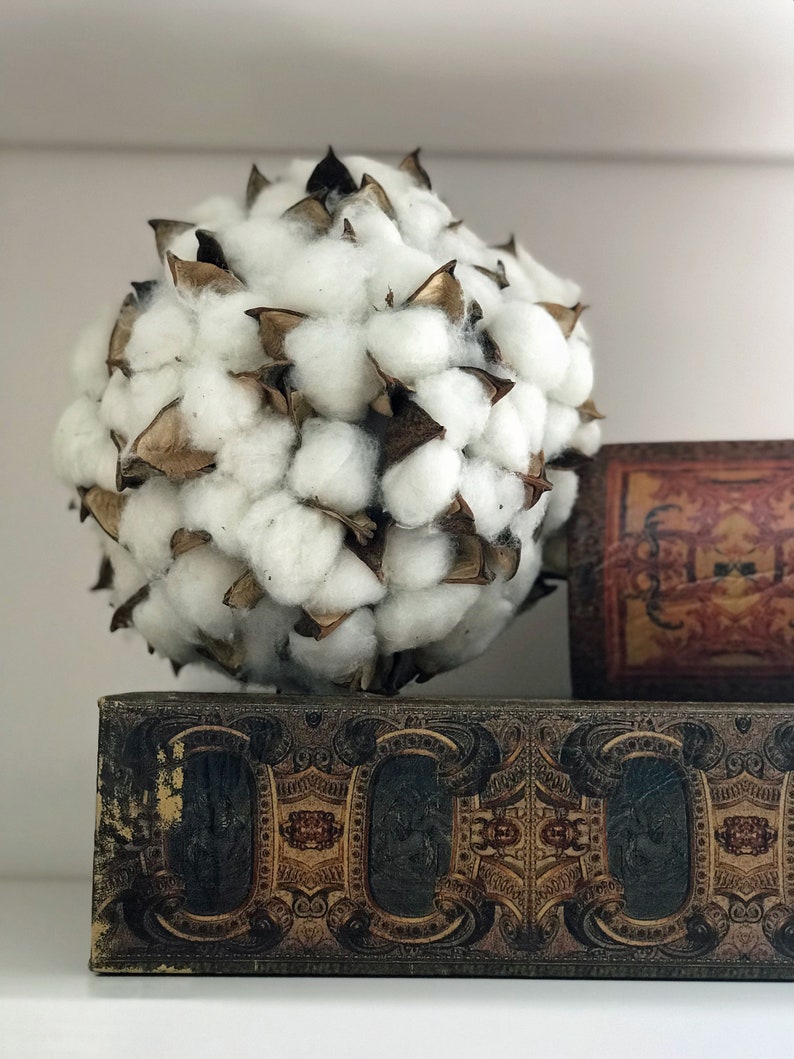 4 or 6 Cotton Ball SphereCotton DecorDecorative Etsy