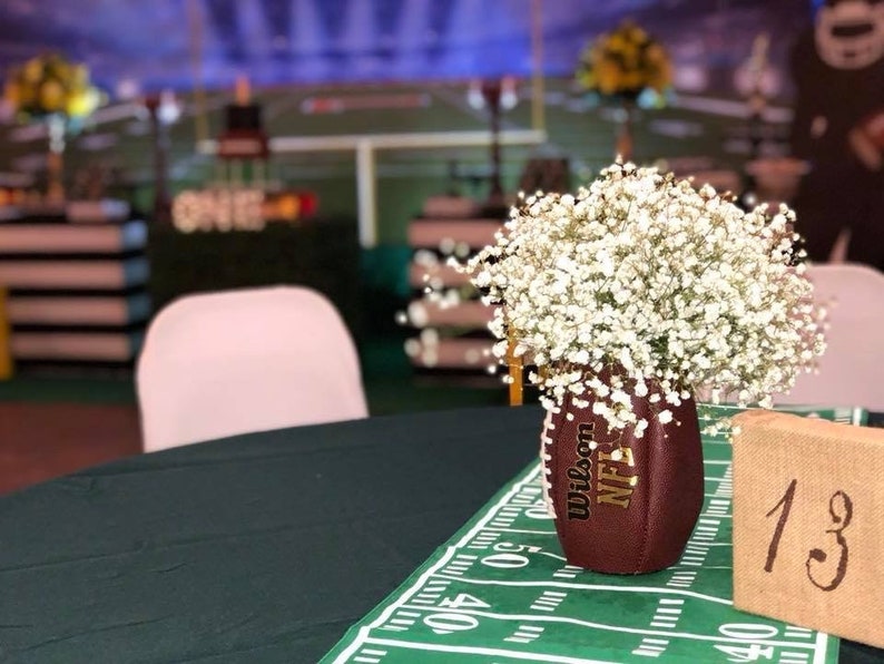 Football Vase-Flower Vase-Football Table Centerpiece-Football Table Decor-Party Decorations-Sports Decor-Fall Decor image 6