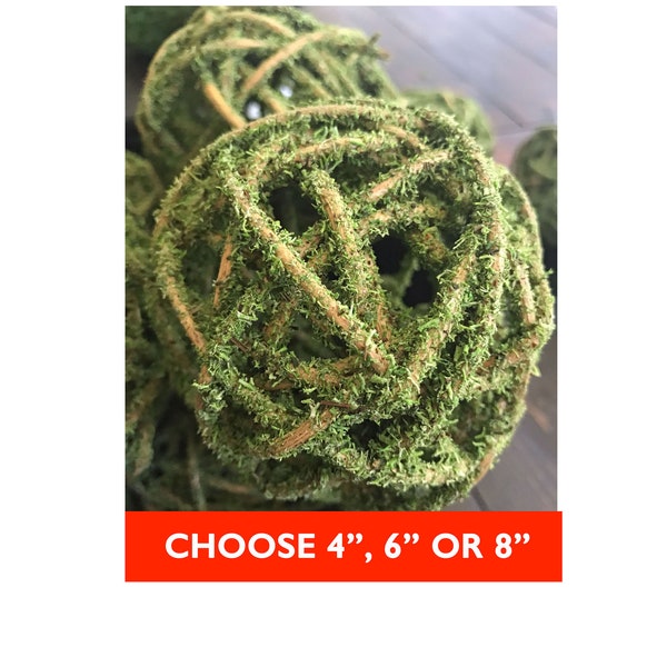 Moss Covered Curly Willow Balls-Decorative Bowl Filler-Orb Decor-Orb Balls-Farmhouse Table Decor-Rustic Decor