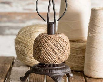 Twine Holder with Scissors-Cast Iron-Twine and Scissor-String Holder-Twine and Scissor Holder Set-Crafter's Gift-Gift for Crafter