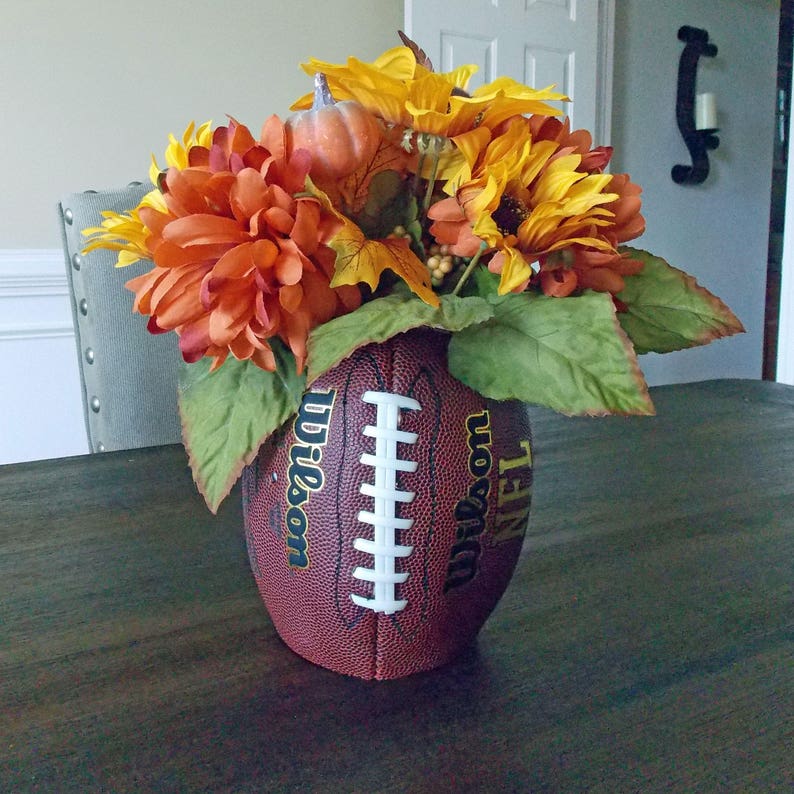 Football Vase-Flower Vase-Football Table Centerpiece-Football Table Decor-Party Decorations-Sports Decor-Fall Decor image 7