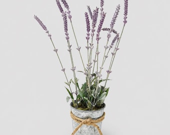 Faux Lavender Plant in Pot, Farmhouse Decor