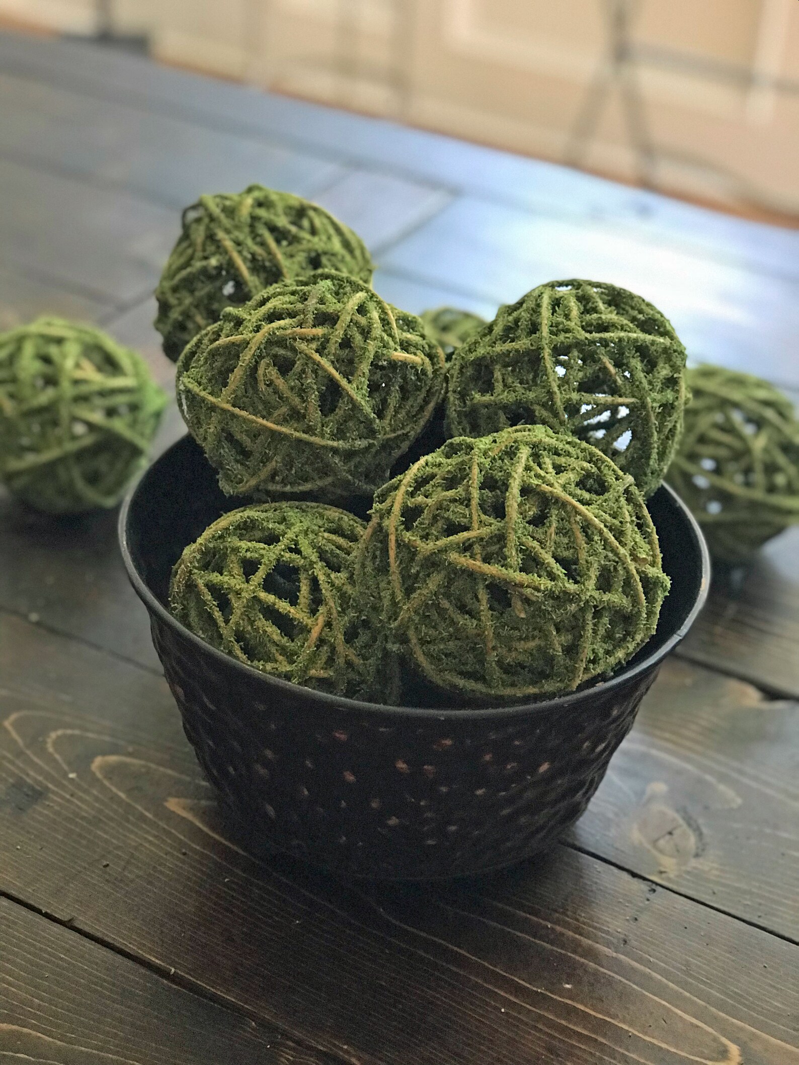 Moss Covered Curly Willow Ballsdecorative Bowl Fillerorb Decororb
