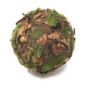 Faux Moss Leaf Decorative Balls Spheres, Woodland Orb Rustic Bowl Filler Accent image 4