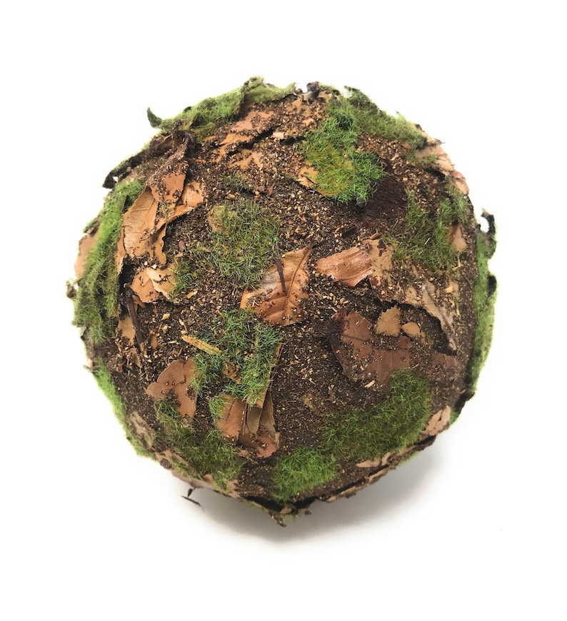 Faux Moss Leaf Decorative Balls Spheres, Woodland Orb Rustic Bowl Filler Accent image 4