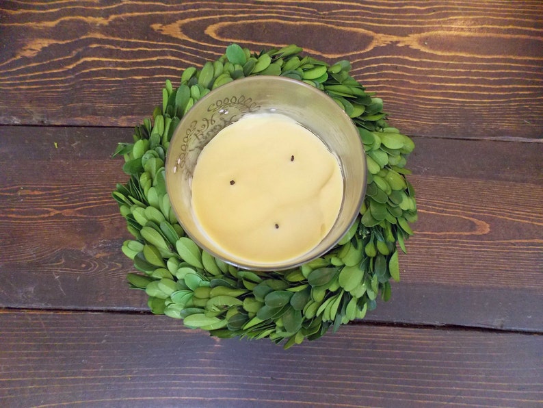 6 8 10 Preserved Boxwood Wreath Candle Ring-Extra Thick-Greenery Candle Ring-Farmhouse Home Decor-Green Spring Candle Rings