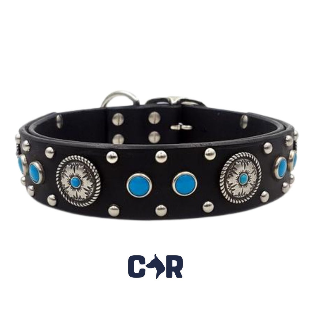 Leather Dog Collar / Custom Dog Collar / Black Leather Dog Collar