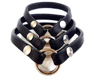 Leather Dog Collar / ID Dog Collar / Dog Necklace / Custom Dog Collar / Black Leather Dog Collar / Brown Leather Collar / The Daytona ID