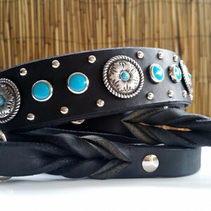 Leather Dog Collar / Custom Dog Collar / Black Leather Dog Collar / Brown Leather Collar / Western Dog Collar / The Honcho image 3