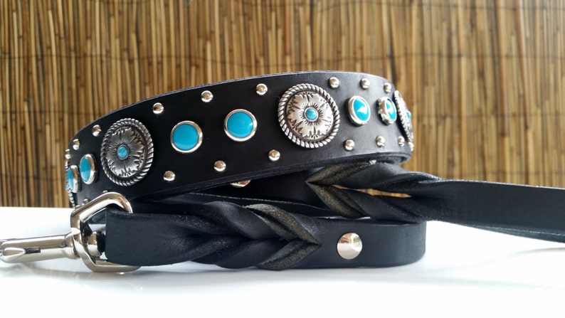 Leather Dog Collar / Custom Dog Collar / Black Leather Dog Collar / Brown Leather Collar / Western Dog Collar / The Honcho image 3