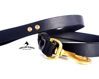Custom Leather Dog Leash / Brown Leather Dog Leash / Black Leather Dog Leash / The Standard 5ft / 150cm Leash (25mm)
