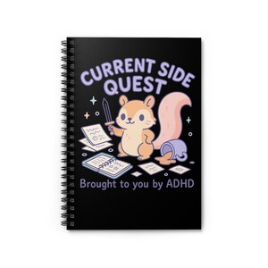 ADHD Spiral Notebook, Cute Ruled Line Journal for Students, Mental Health Gift, Stationery Supplies, Unique Note Pad, Organizer Diary
