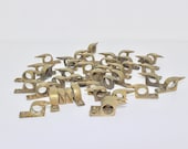 Vintage Lot of 41 Stair Rod Brackets, Stair Rod Holders, Brass Stair Rod Holders, Antique Architectural Hardware,