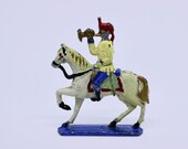 Vintage Mounted Lead Soldier, 1st Bengal Lancer Trumpeter, Brightly Painted Lead Soldier on Horseback, Antique Lead Figure