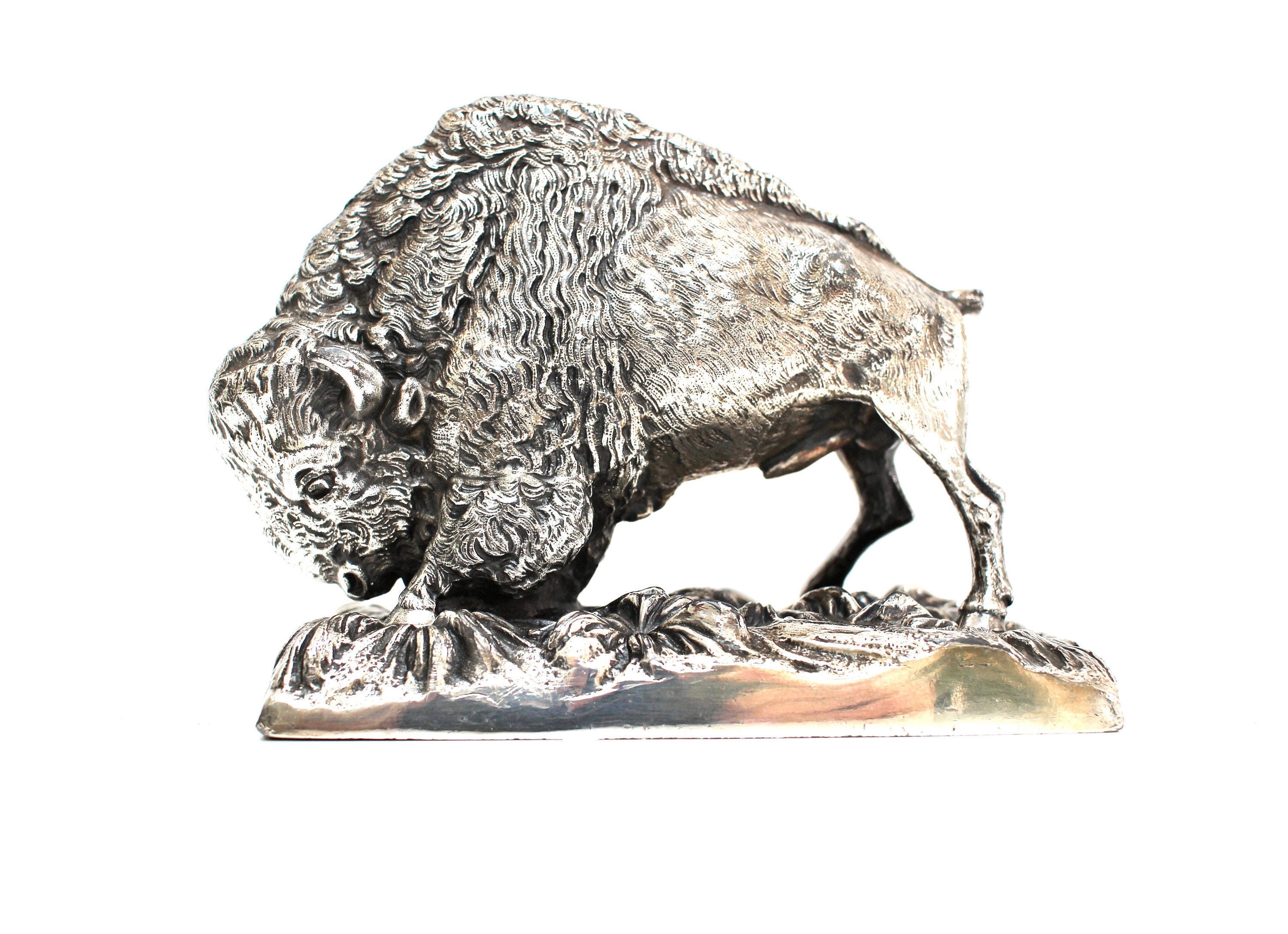 Silver Bison Impressive Model of Bison, Silver Plated - Etsy