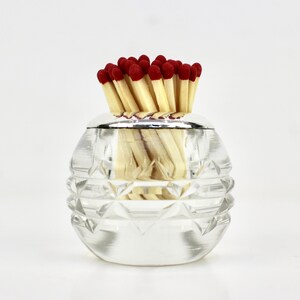 1906 Silver Rim Cut Glass Antique Match Striker, Design Insolite Londres David Loebl