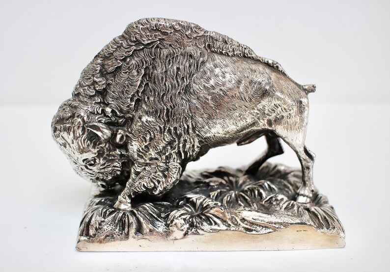 Silver Bison Impressive Model of Bison, Silver Plated - Etsy