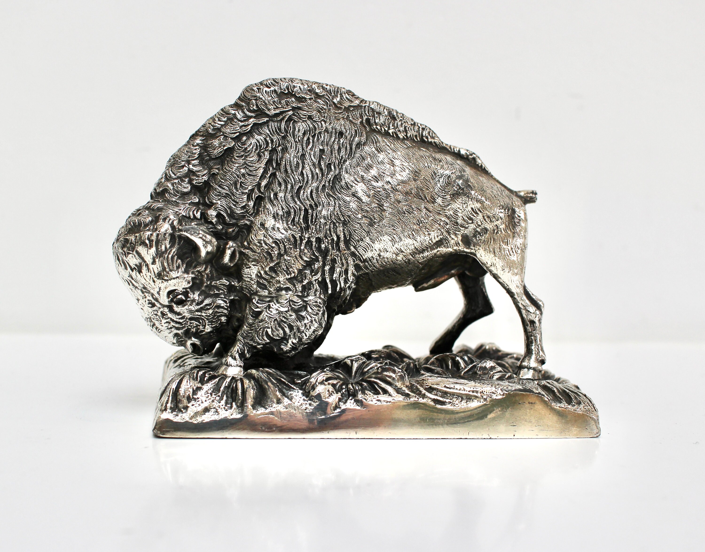 Silver Bison Impressive Model of Bison, Silver Plated - Etsy