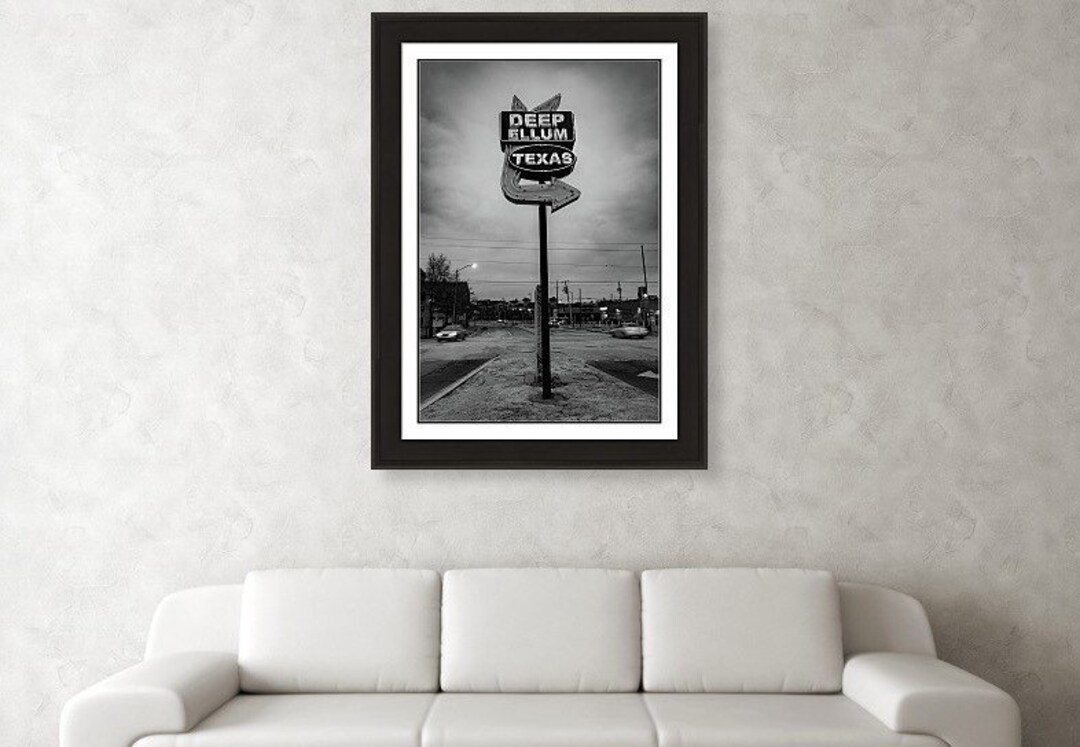 Dallas Texas Deep Ellum Neon Sign Monochrome Decor Black - Etsy