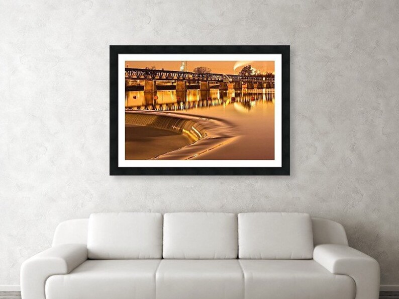 Tulsa Oklahoma Print Pedestrian Bridge Wall Art Liquid Gold - Etsy