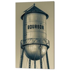 Bourbon Whiskey Water Tower Sepia Art Print: Missouri Bar Decor