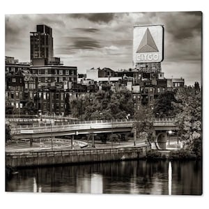 Boston Citgo Sign Print: Sepia Fenway Park Cityscape
