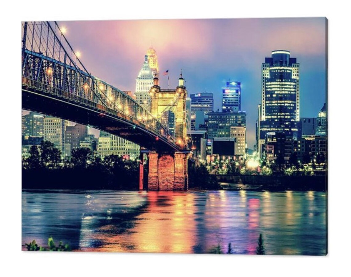 Cincinnati Skyline Wall Art Architectural Art Ohio - Etsy